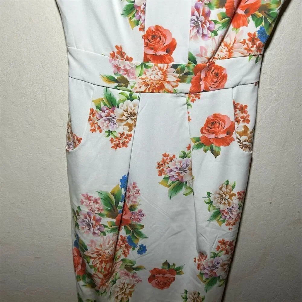 ModCloth Elegant Reflections Floral Sheath Dress Size Small - Picture 7 of 10